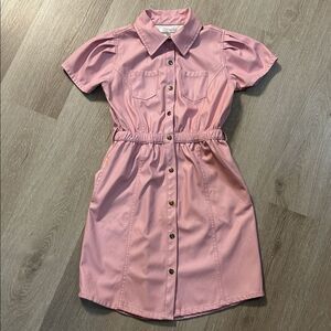 Chillipop Girls Faux Leather Shirt Dress